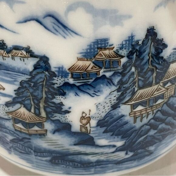 Vintage Japanese Porcelain 4.5" Teapot with Rattan Handle - Picture 5 of 15